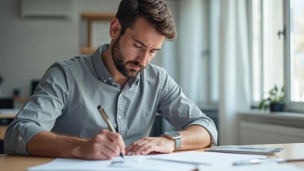 Фото человека, глядящего на часы и планирующего свой день с заметками