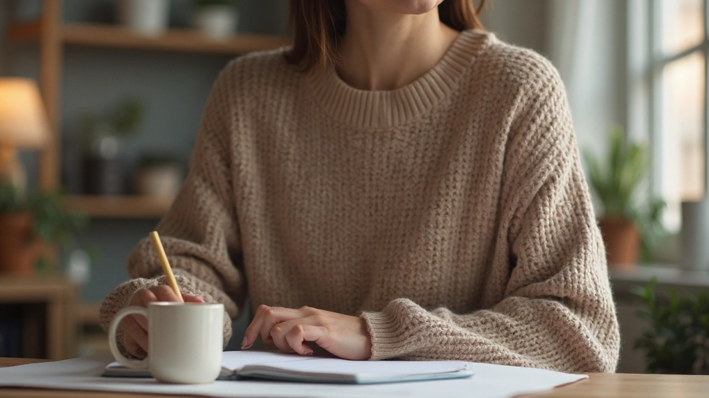 Рабочее пространство с ноутбуком, планером и чашкой кофе в уютной обстановке