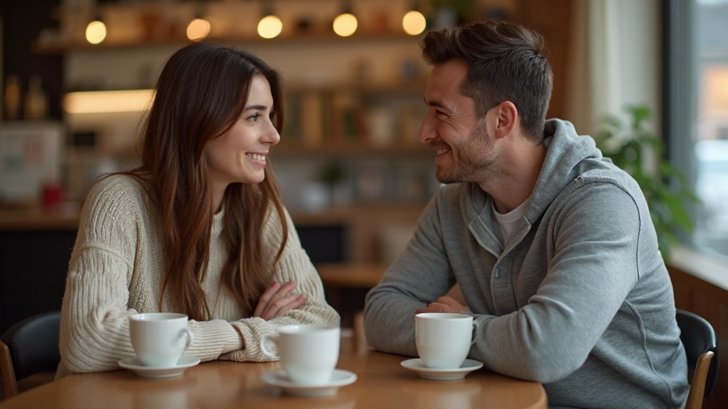 Друзья обсуждают планы в кафе, ведя поддерживающую беседу